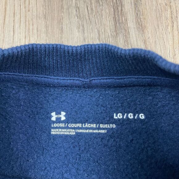 Under Armour Sweatshirt Mens Large Blue Project Rock Respect Fleece Gym Training - Picture 5 of 11